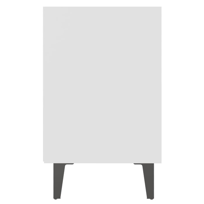 Comodino con Gambe in Metallo Bianco 40x30x50 cm 805797