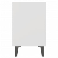Comodini con Gambe in Metallo 2 pz-Set di 2 Tavolino da notte Bianchi 40x30x50 cm