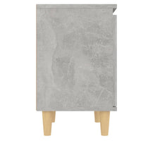 Comodino con Gambe in Legno-Tavolino da notte Massello Grigio Cemento 40x30x50 cm 102235