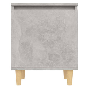 Comodini Gambe in Legno Massello 2pz Grigio Cemento 40x30x50 cm 805824