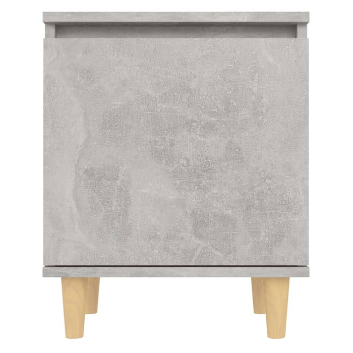 Comodini Gambe in Legno Massello 2pz Grigio Cemento 40x30x50 cm 805824