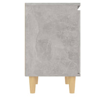 Comodini Gambe in Legno Massello 2pz Grigio Cemento 40x30x50 cm 805824
