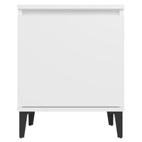 Comodini con Gambe in Metallo Bianco 40x30x50 cm 805834