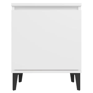 Comodini con Gambe in Metallo Bianco 40x30x50 cm 805834