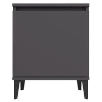 Comodino con Gambe in Metallo Grigio 40x30x50 cm 805837
