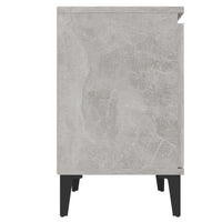Comodino con Gambe in Metallo-Tavolino da notte Grigio Cemento 40x30x50 cm 193944