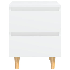 Comodino con Gambe in Legno Massello di Pino Bianco 40x35x50cm cod mxl 54478