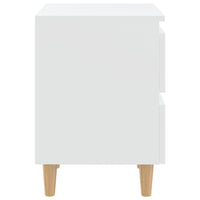 Comodini con Gambe in Pino Massello 2 pz-Set di 2 Tavolino da notte Bianchi 40x35x50 cm