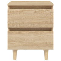 Comodini con Gambe Pino Massello 2pz Rovere Sonoma 40x35x50 cm 805858