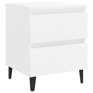 Comodini 2 pz Bianco Lucido 40x35x50 cm in Legno Multistrato 805870