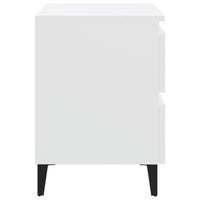 Comodini 2 pz Bianco Lucido 40x35x50 cm in Legno Multistrato 805870