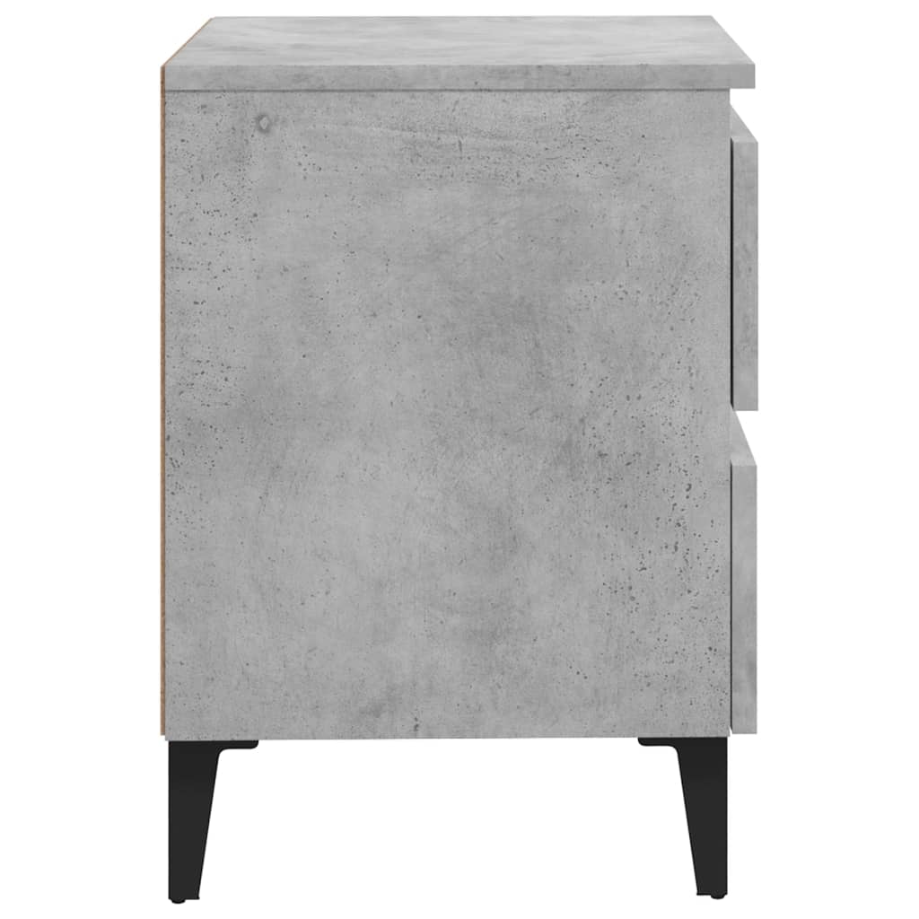 Comodini 2 pz-Set di 2 Tavolino da notte Grigio Cemento 40x35x50 cm in Legno Multistrato