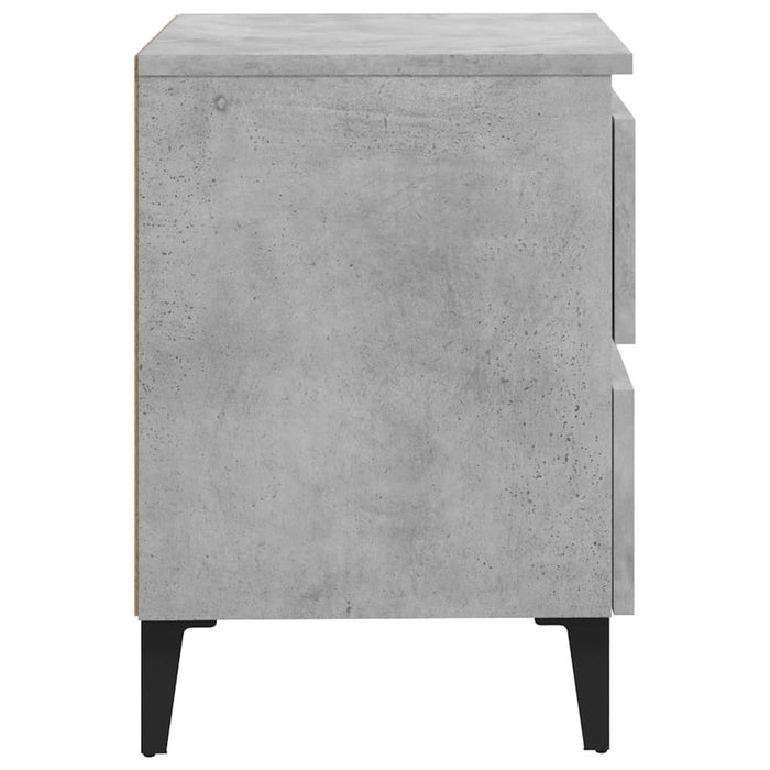 Comodini 2 pz-Set di 2 Tavolino da notte Grigio Cemento 40x35x50 cm in Legno Multistrato