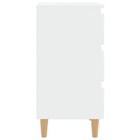 Comodini con Gambe in Legno Massello 2pz Bianchi 40x35x69 cm 805888