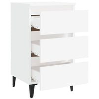 Comodino con Gambe in Metallo Bianco 40x35x69 cm cod mxl 31142