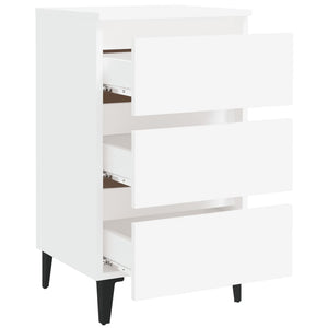 Comodino con Gambe in Metallo Bianco 40x35x69 cm cod mxl 31142