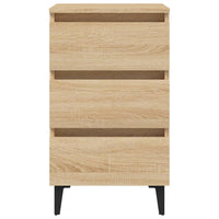 Comodino con Gambe in Metallo-Tavolino da notte Rovere Sonoma 40x35x69 cm