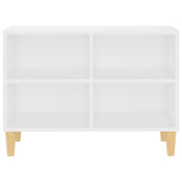 Mobile TV con Gambe in Legno Massello Bianco 69,5x30x50 cm 805923