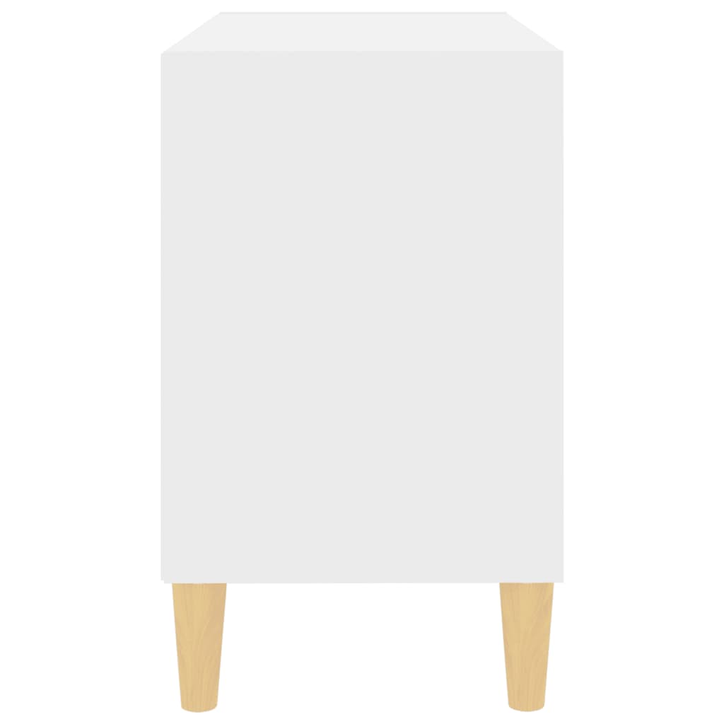 Mobile TV con Gambe-Credenza TV-Console TV in Legno Massello Bianco 69,5x30x50 cm