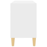 Mobile TV con Gambe-Credenza TV-Console TV in Legno Massello Bianco 69,5x30x50 cm