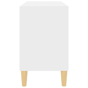 Mobile TV con Gambe-Credenza TV-Console TV in Legno Massello Bianco 69,5x30x50 cm