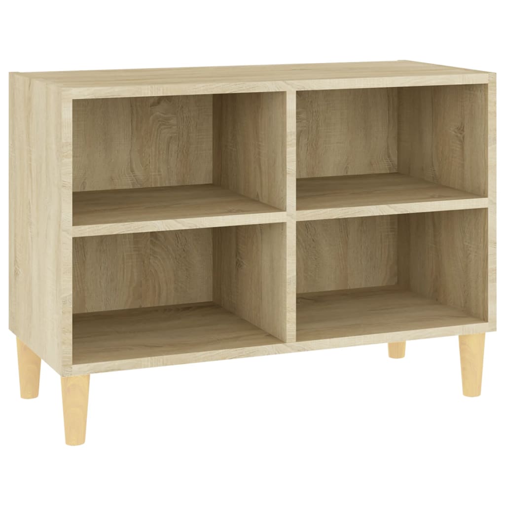Mobile TV con Gambe-Credenza TV-Console TV Legno Massello Rovere Sonoma 69,5x30x50 cm