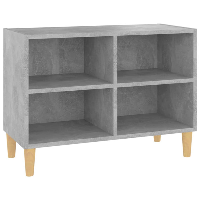Mobile TV con Gambe-Credenza TV-Console TV Legno Massello Grigio Cemento 69,5x30x50 cm