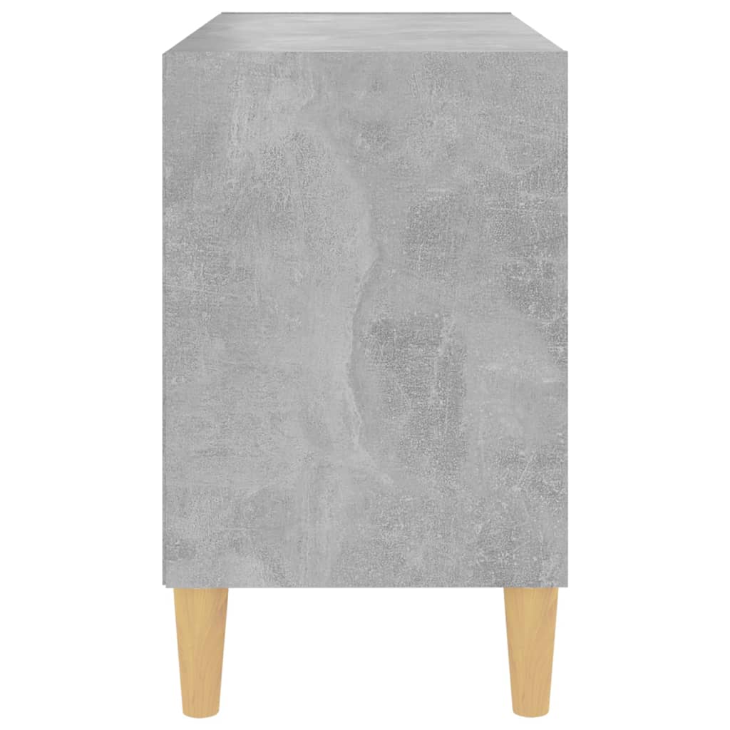 Mobile TV con Gambe-Credenza TV-Console TV Legno Massello Grigio Cemento 69,5x30x50 cm