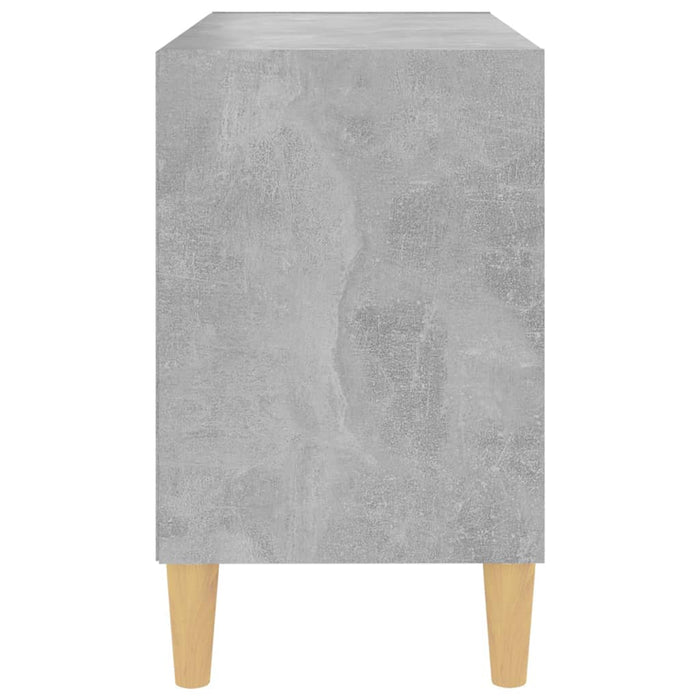 Mobile TV con Gambe-Credenza TV-Console TV Legno Massello Grigio Cemento 69,5x30x50 cm