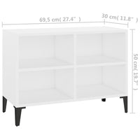 Mobile TV con Gambe-Credenza TV-Console TV in Metallo Bianco 69,5x30x50 cm