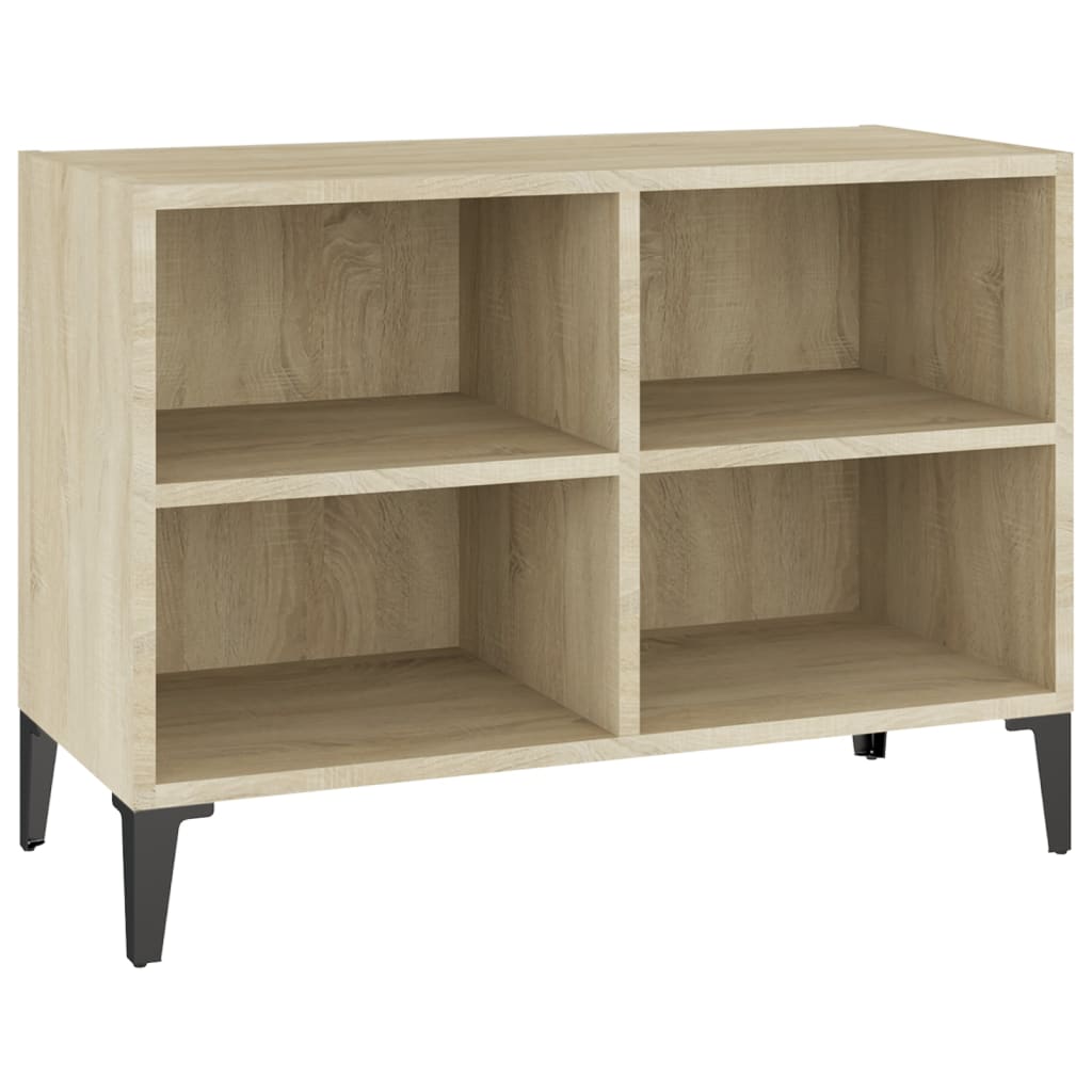 Mobile TV con Gambe-Credenza TV-Console TV in Metallo Rovere Sonoma 69,5x30x50 cm