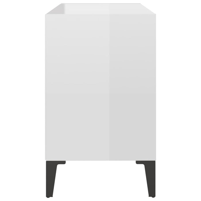 Mobile TV con Gambe-Credenza TV-Console TV in Metallo Bianco Lucido 69,5x30x50 cm