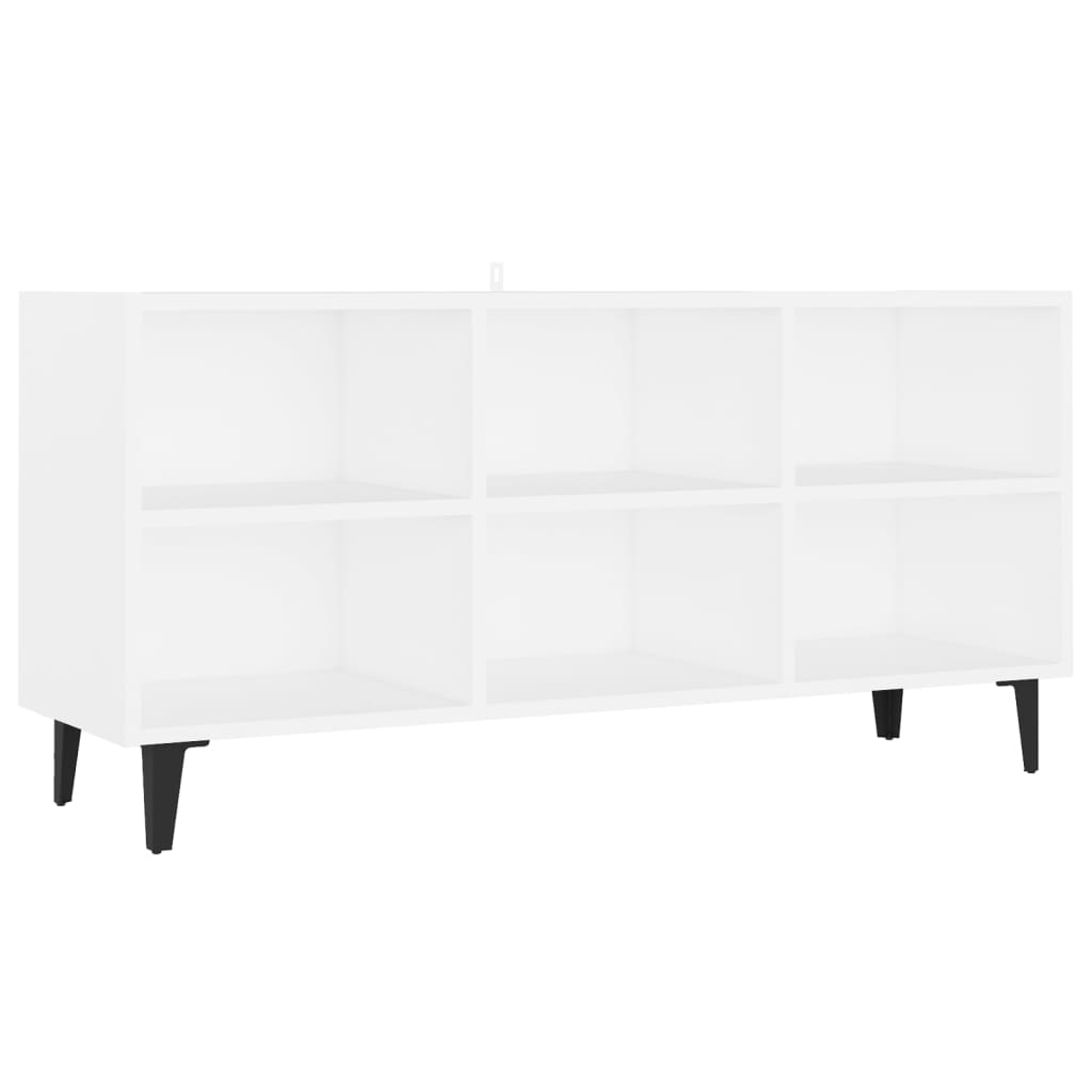 Mobile TV con Gambe-Credenza TV-Console TV in Metallo Bianco 103,5x30x50 cm 925429