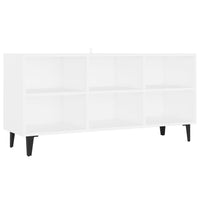 Mobile TV con Gambe-Credenza TV-Console TV in Metallo Bianco 103,5x30x50 cm 925429
