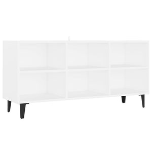 Mobile TV con Gambe-Credenza TV-Console TV in Metallo Bianco 103,5x30x50 cm 925429