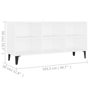 Mobile TV con Gambe-Credenza TV-Console TV in Metallo Bianco 103,5x30x50 cm 925429