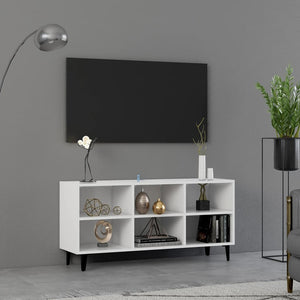 Mobile TV con Gambe-Credenza TV-Console TV in Metallo Bianco 103,5x30x50 cm 925429
