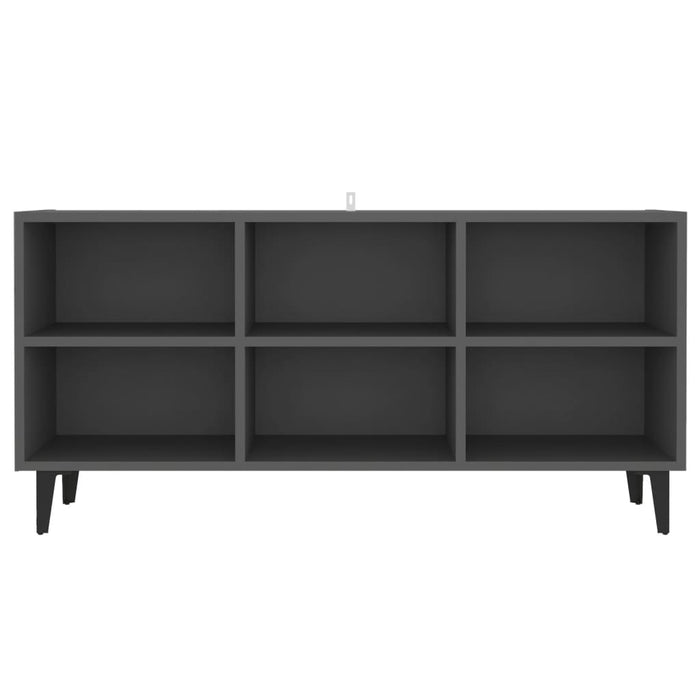 Mobile TV con Gambe in Metallo Grigio 103,5x30x50 cm 805952