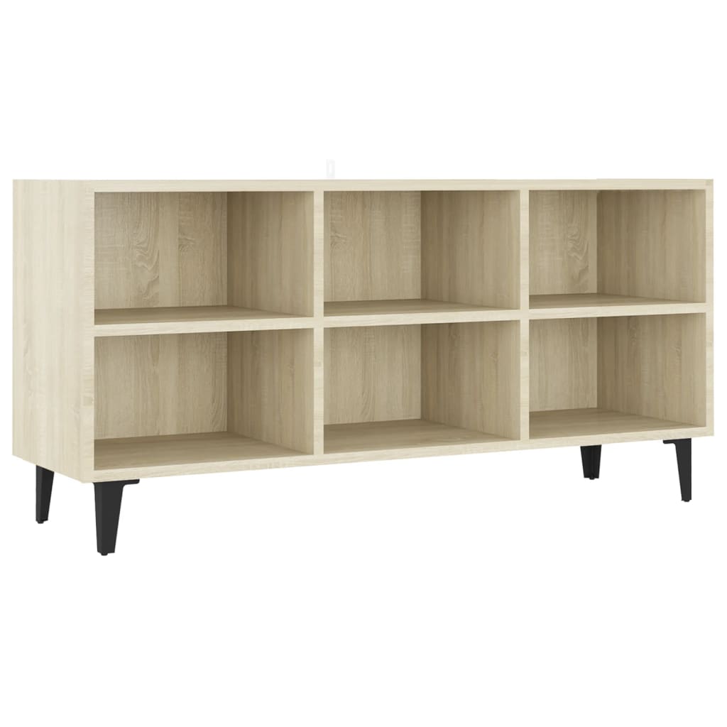 Mobile TV con Gambe-Credenza TV-Console TV in Metallo Rovere Sonoma 103,5x30x50 cm