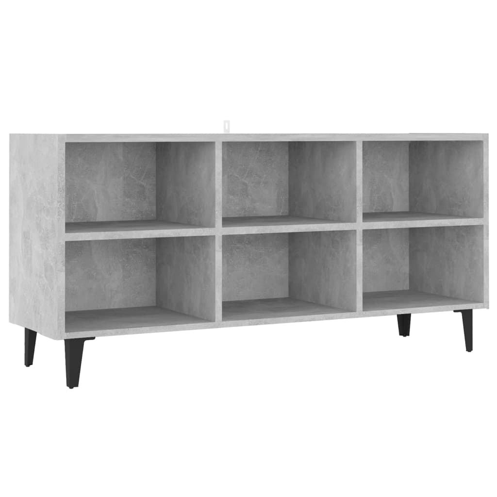 Mobile TV con Gambe-Credenza TV-Console TV in Metallo Grigio Cemento 103,5x30x50 cm