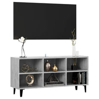 Mobile TV con Gambe-Credenza TV-Console TV in Metallo Grigio Cemento 103,5x30x50 cm