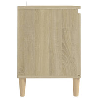 Mobile TV con Gambe in Legno Rovere Sonoma 103,5x30x50 cm
