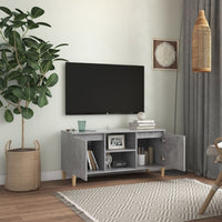 Mobile TV con Gambe-Credenza TV-Console TV in Legno Grigio Cemento 103,5x30x50 cm