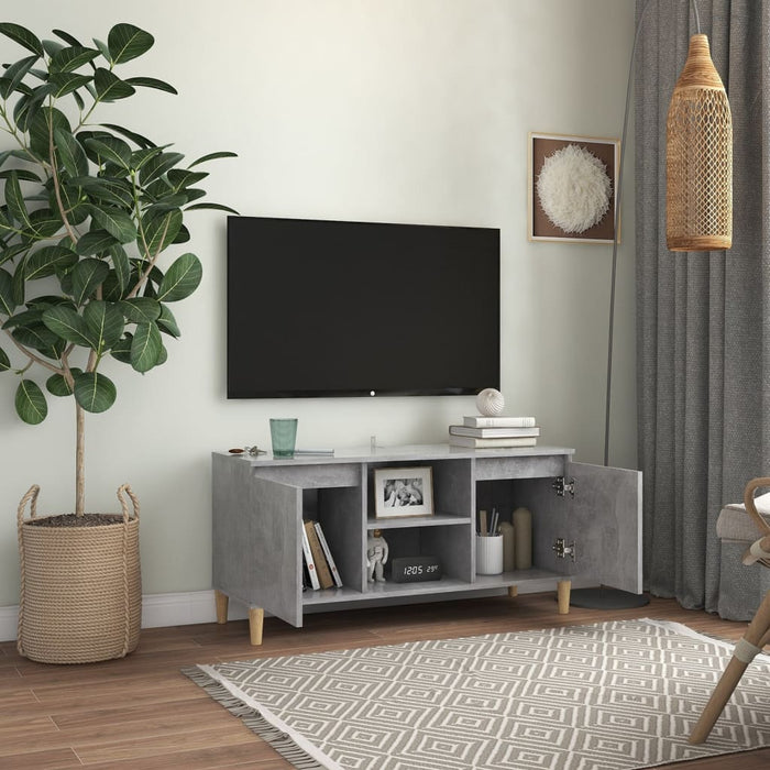 Mobile TV con Gambe-Credenza TV-Console TV in Legno Grigio Cemento 103,5x30x50 cm