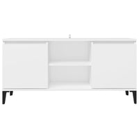 Mobile TV con Gambe-Credenza TV-Console TV in Metallo Bianco 103,5x30x50 cm 762785