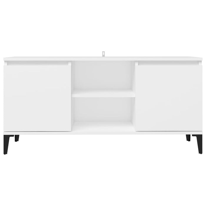 Mobile TV con Gambe-Credenza TV-Console TV in Metallo Bianco 103,5x30x50 cm 762785