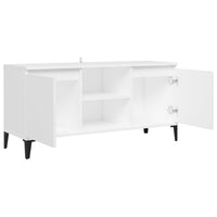Mobile TV con Gambe-Credenza TV-Console TV in Metallo Bianco 103,5x30x50 cm 762785