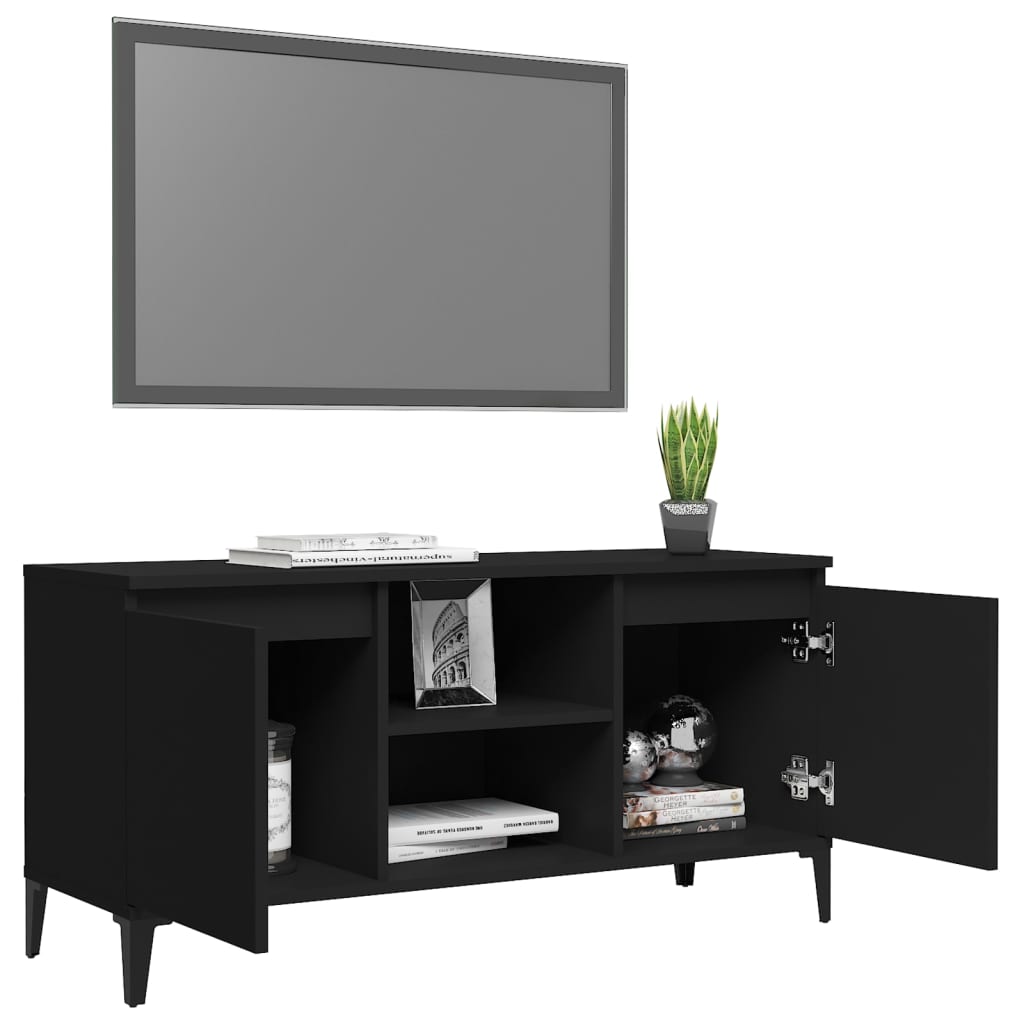 Mobile TV con Gambe in Metallo Nero 103,5x30x50 cm cod mxl 51727