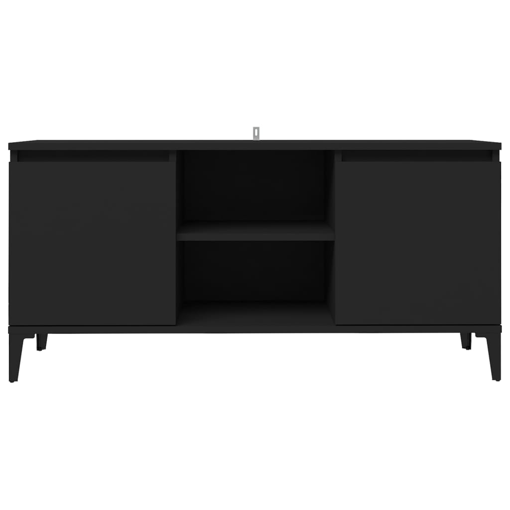 Mobile TV con Gambe-Credenza TV-Console TV in Metallo Nero 103,5x30x50 cm