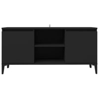 Mobile TV con Gambe-Credenza TV-Console TV in Metallo Nero 103,5x30x50 cm
